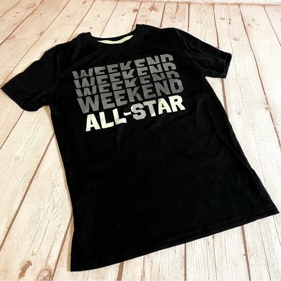 Cat & Jack Weekend All-Star Black Text T-Shirt - Picture 1 of 5